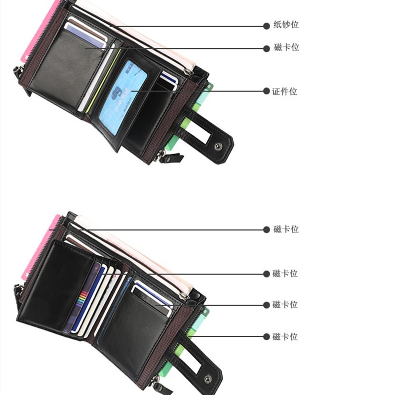 Ví đựng thẻ PIERRE LOUES đa năng có khóa kéo cho nam