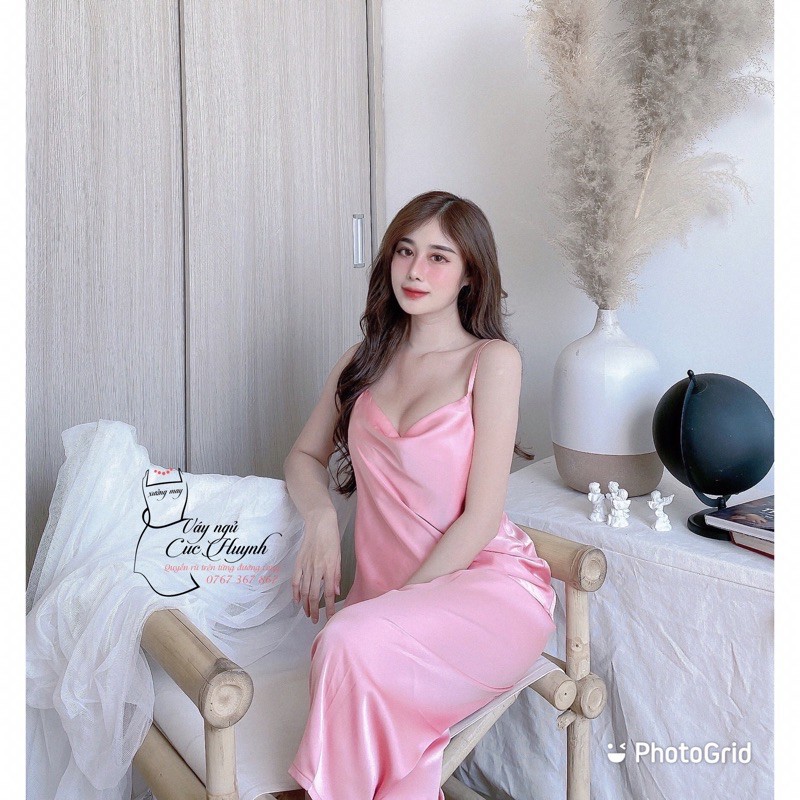 Đồ ngủ sexy nữ lụa cao cấp 2 dây gợi cảm quần dài mặc nhà SAMSU FX08