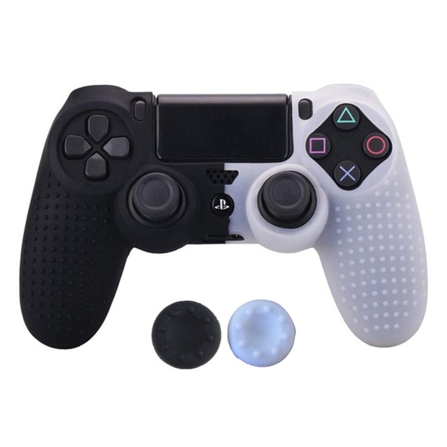 PLAY STATION Vỏ Bọc Silicone Chống Trượt Cho Tay Cầm Chơi Game Play Station 4 Dualshock 4 Ps4 Pro Slim + 2 Nút Bấm