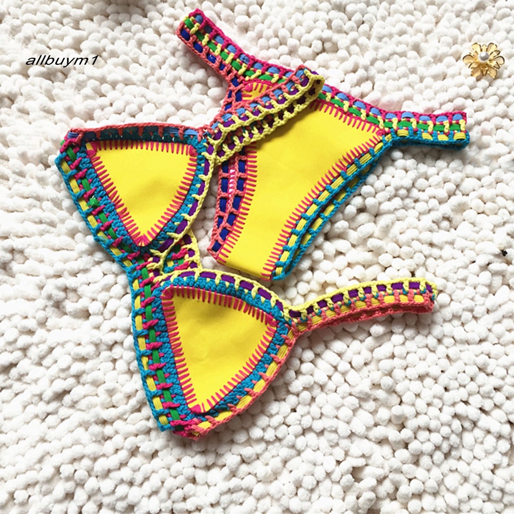 Đồ Bơi Bikini Đan Móc Dễ Thương Cho Nữ