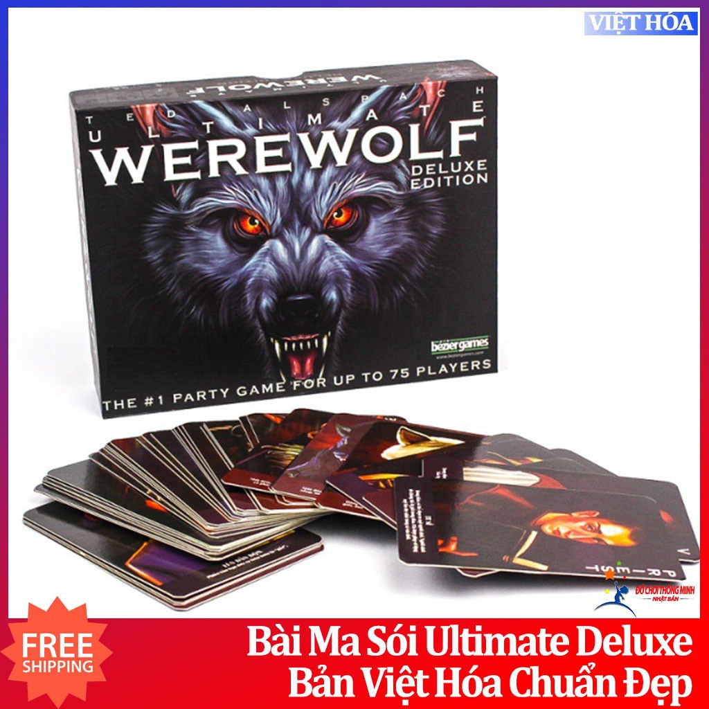 Combo ma sói ultimate deluxe việt hóa tặng kèm 100 bọc bảo vệ lá bài