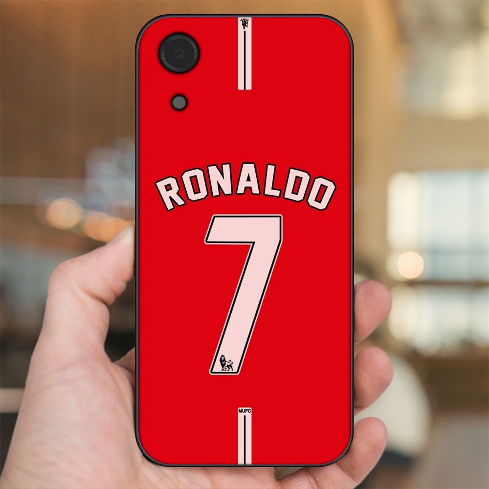 Ốp lưng Samsung A03 Core viền đen in hình Cristiano Ronaldo MU Manchester United CR7