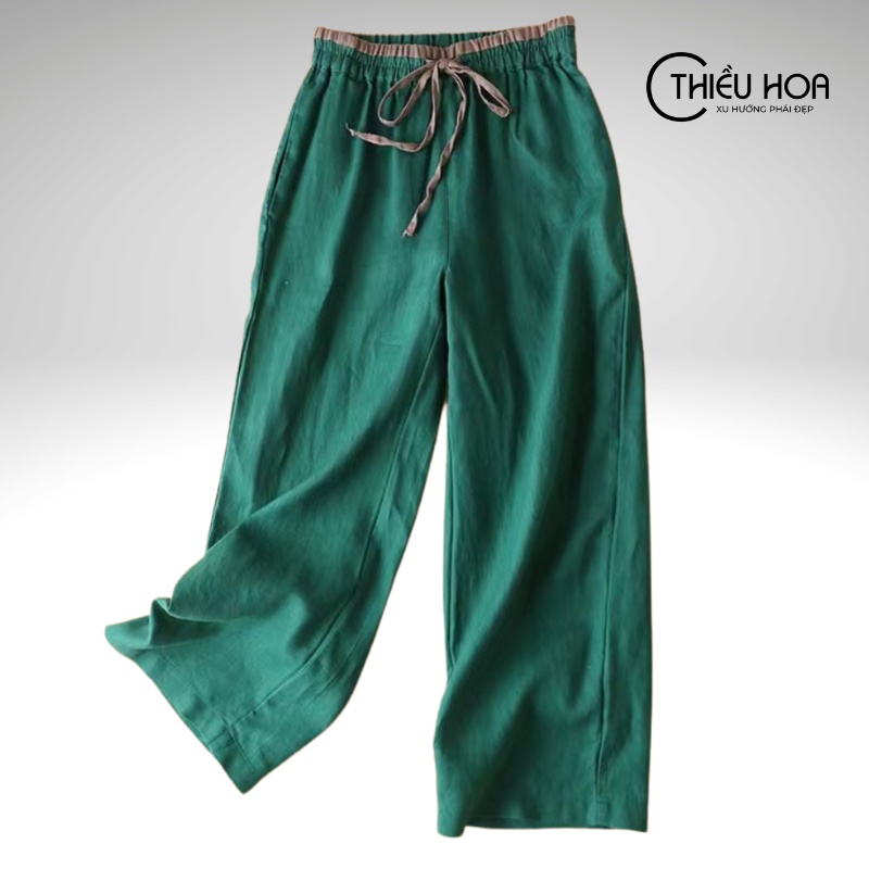 Quần dài cho nữ trung niên tặng mẹ, chất liệu cotton cao cấp mềm mịn, thoáng mát Thiều Hoa T0501