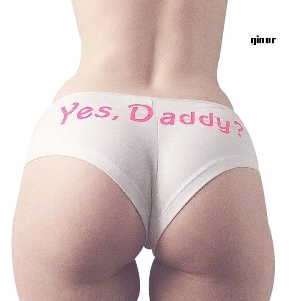 Quần lót nữ in chữ Yes Daddy Squeeze gợi cảm