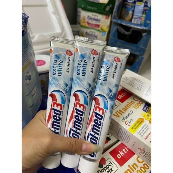 Kem đánh răng Odol Med 3 Extra White trắng răng