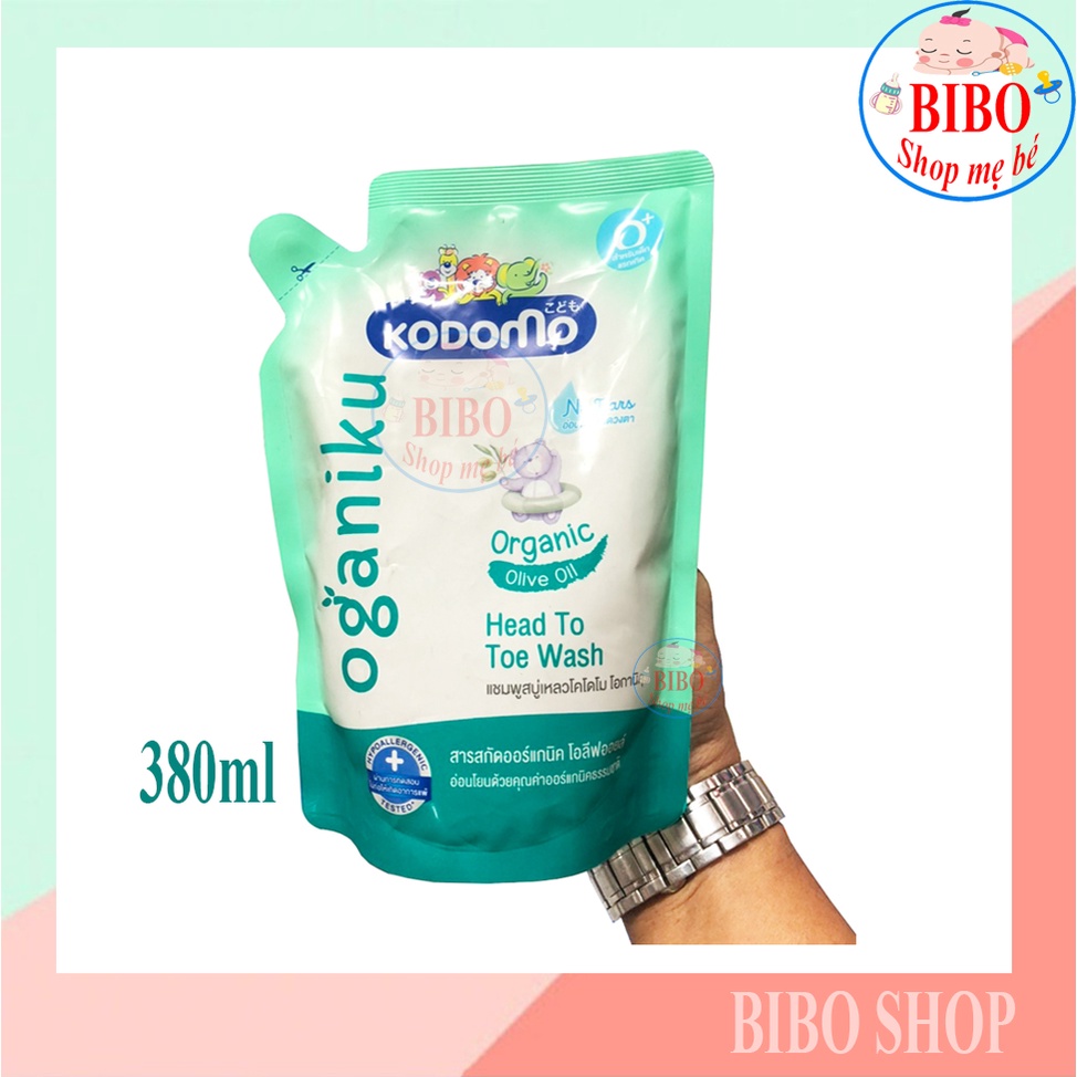 Dầu tắm gội cho bé Kodomo Head To Toe Thương hiệu Thái Lan_Loại Túi 380ml
