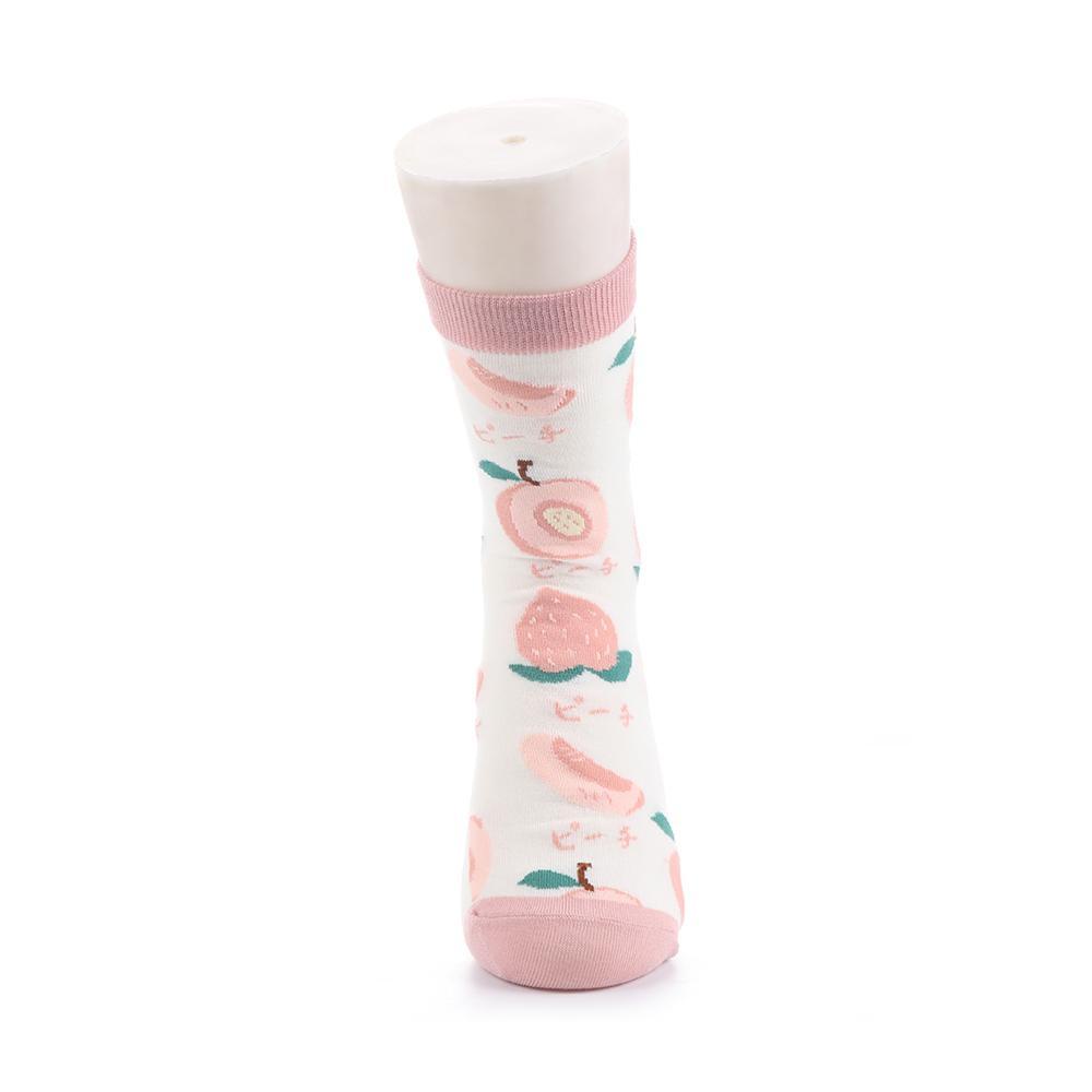 Vớ Cotton Họa Tiết Trái Bơ / Đào Phong Cách Đường Phố Hàn Quốc Cho Nữ