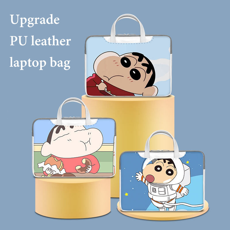 Waterproof Laptop Bag 15.6 Inches Cartoon Crayon Shin-Chan Pattern Bag 12 13 13.3 14 14.6 15 16.1 17.3 Inch Sleeve Cute Anti-fall Handbag Large Capacity Laptop Bag