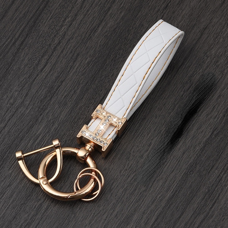 Móc Chìa Khóa Bằng Da PU Thời Trang Cho Nam Và Nữ Móc Khóa Dây Da Đính Kim Cương Sáng Tạo Chống Mất Thời Trang Dành Cho Nam Và Nữ