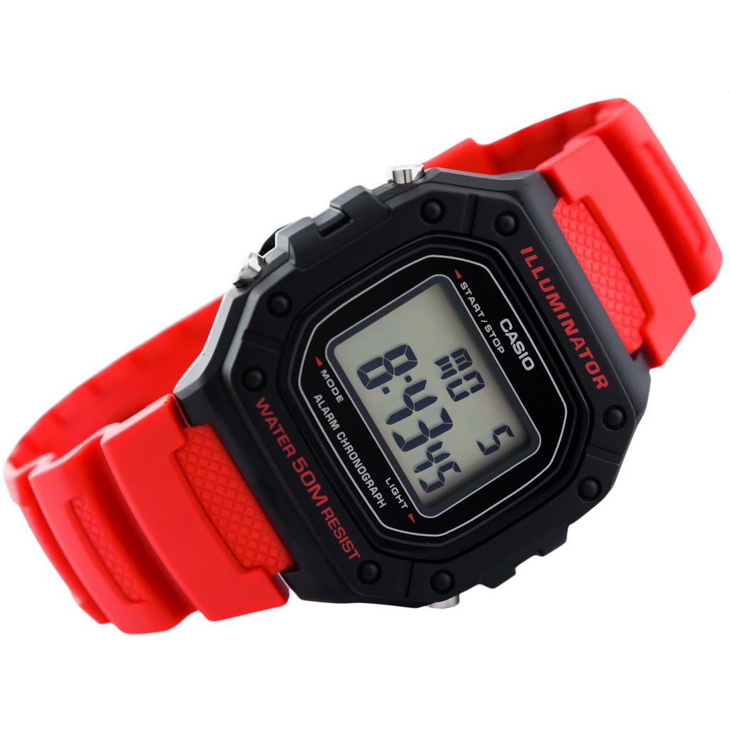 Đồng hồ nam dây nhựa Casio Standard chính hãng Anh Khuê W-218H-4BVDF (43mm)