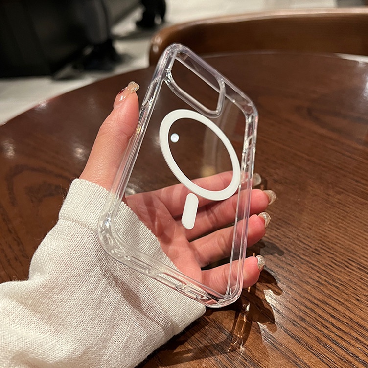 Ốp Điện Thoại Trong Suốt Có Vòng Nam Châm Cho iphone 12 11 13 pro max mini XR X XS max 7 8 Plus SE 2