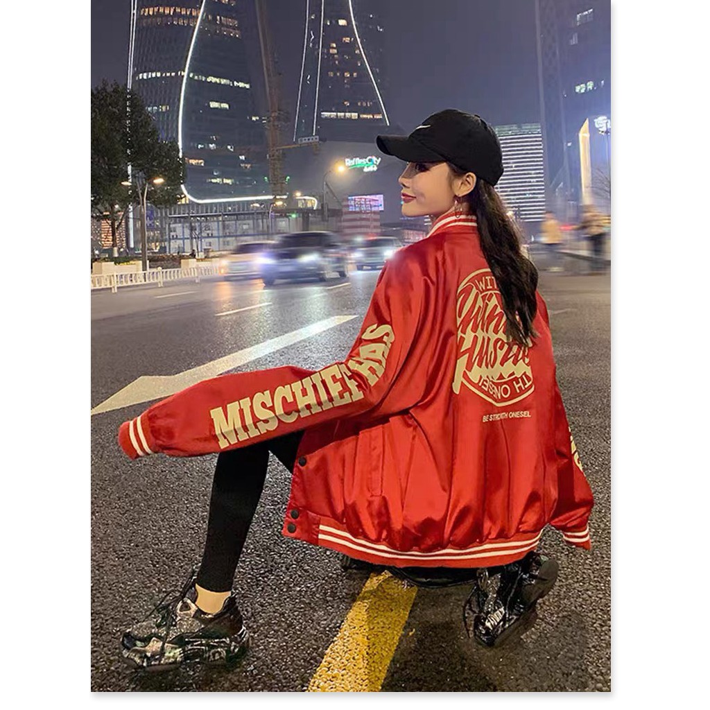 ÁO KHOÁC DÙ NỮ BOMBER PHONG CÁCH BÓNG CHÀY NGẦU ĐẸP CÁ TÍNH