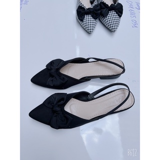 ZZ99- Sandal/ dép nữ mũi nhọn nơ lụa- hottrend ( sandal lụa)