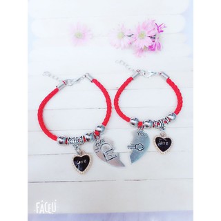 [1 cặp ] vòng tay cặp handmade tim ghép