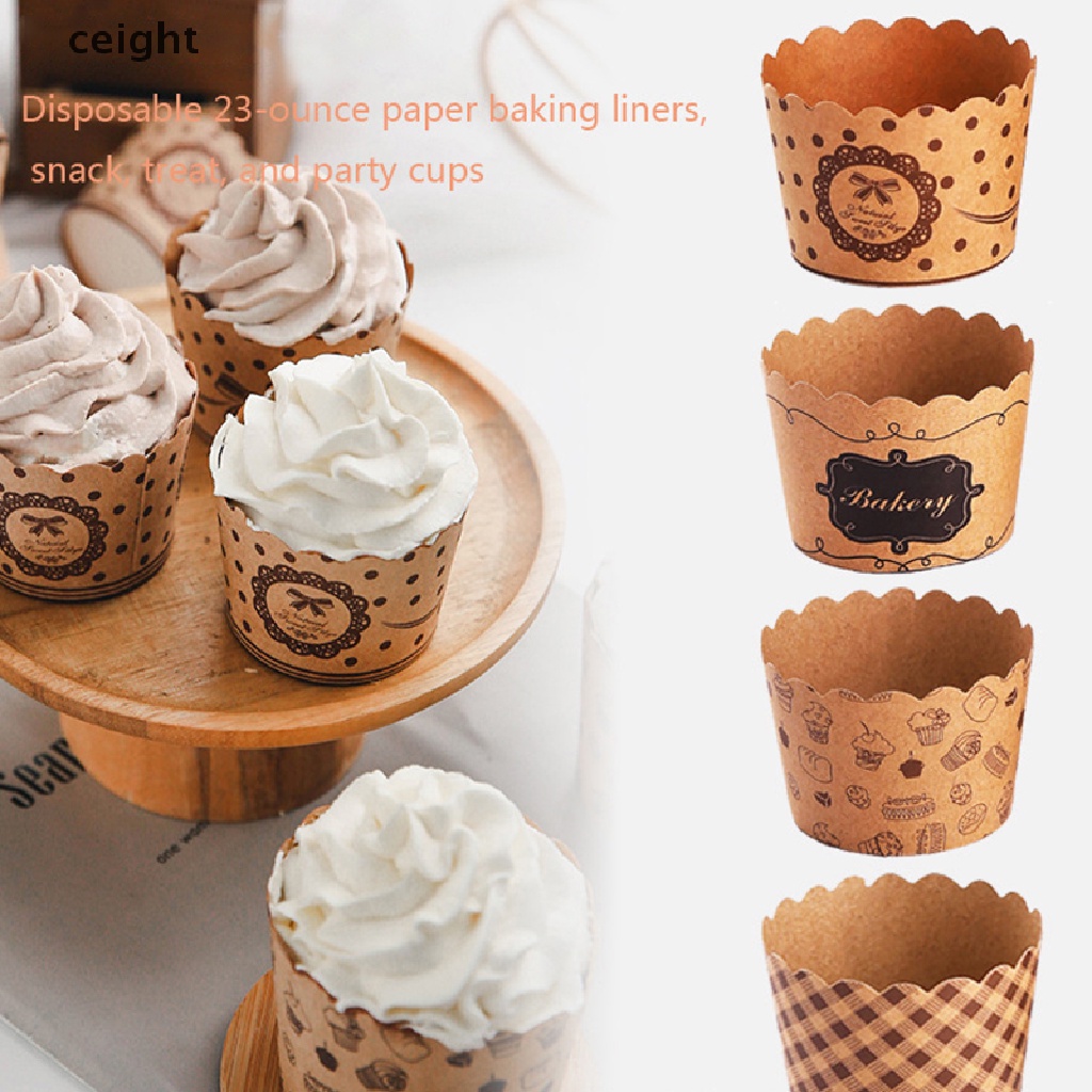 Set 50 Cốc Giấy Đựng Bánh Cupcake Muffin Tiện Dụng