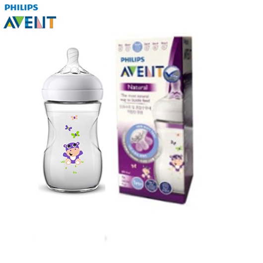 [Chính hãng có tem PP] Bình sữa mô phỏng tự nhiên có họa tiết Philips Avent 260ml