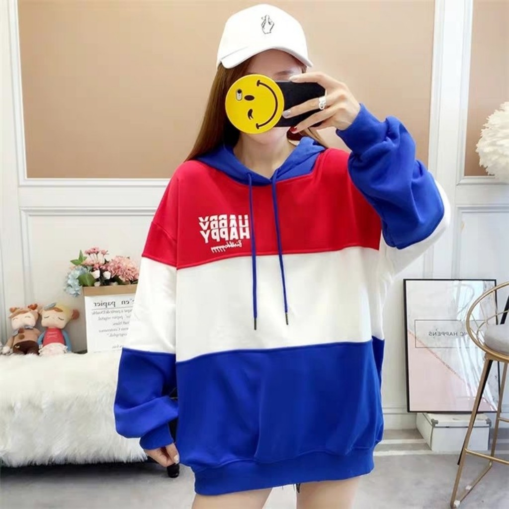 Áo khoác nỉ Hoodie KN18 phối sọc ngang 3 màu kiểu dáng Hàn Quốc năng động, trẻ trung, form unisex nam và nữ DS