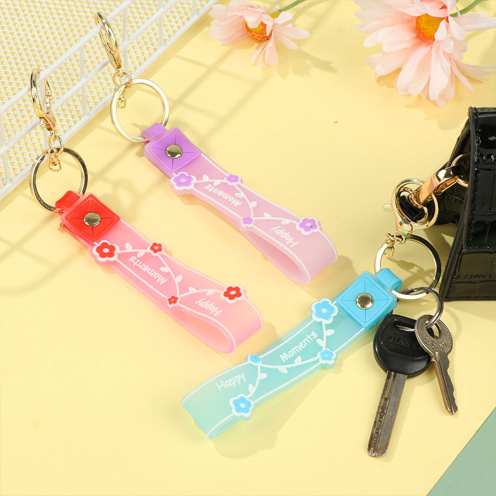 Móc Chìa Khóa Hình Hoa In Chữ Nhiều Màu Dễ Thương DIY
