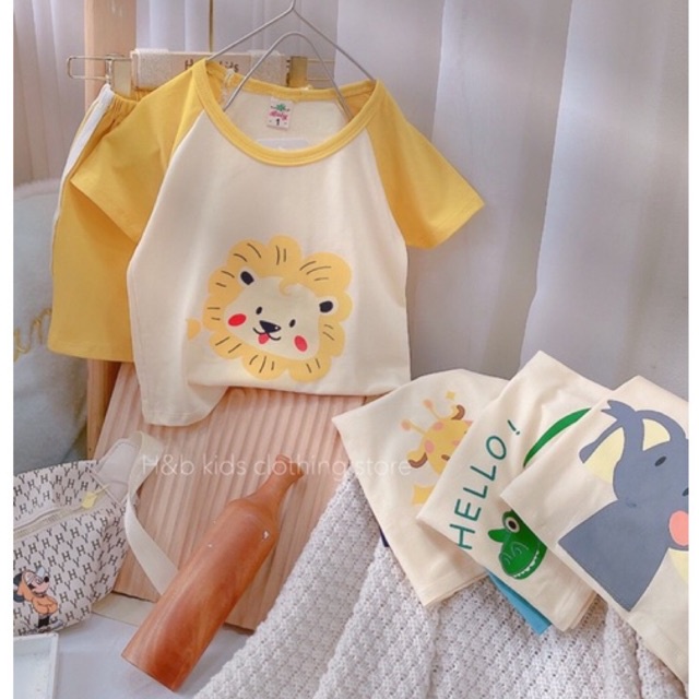 ẢNH THẬT 💗 Bộ mặc nhà cho bé chất cotton tàu siêu mềm mại thấm hút mồ hôi tốt - Bộ quần áo bé trai bé gái