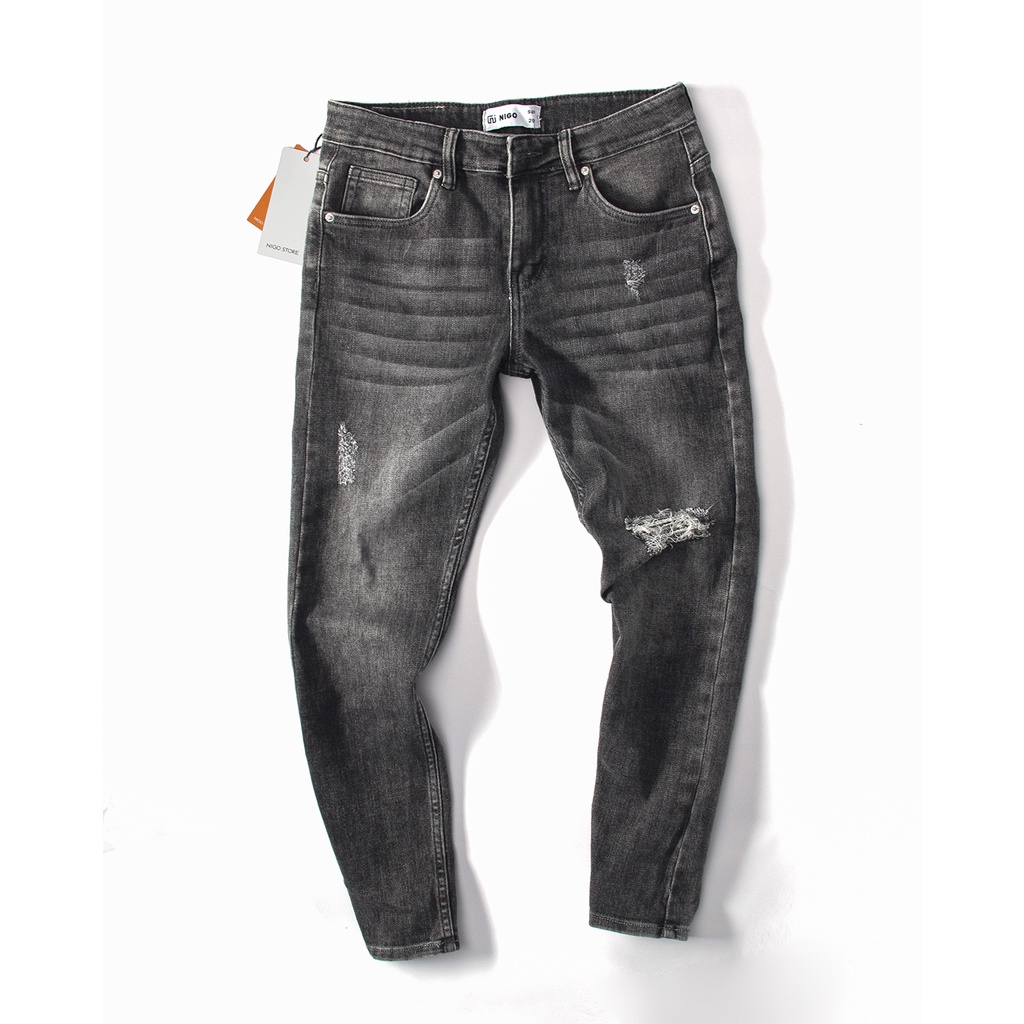 Quần jean nam xám skinnyfit 75