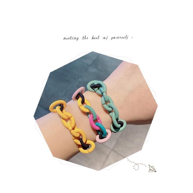 Dây Buộc Tóc Dạng Xích Nhiều Màu Sắc Đơn Giản Đa Năng Phong Cách Nhật Hàn