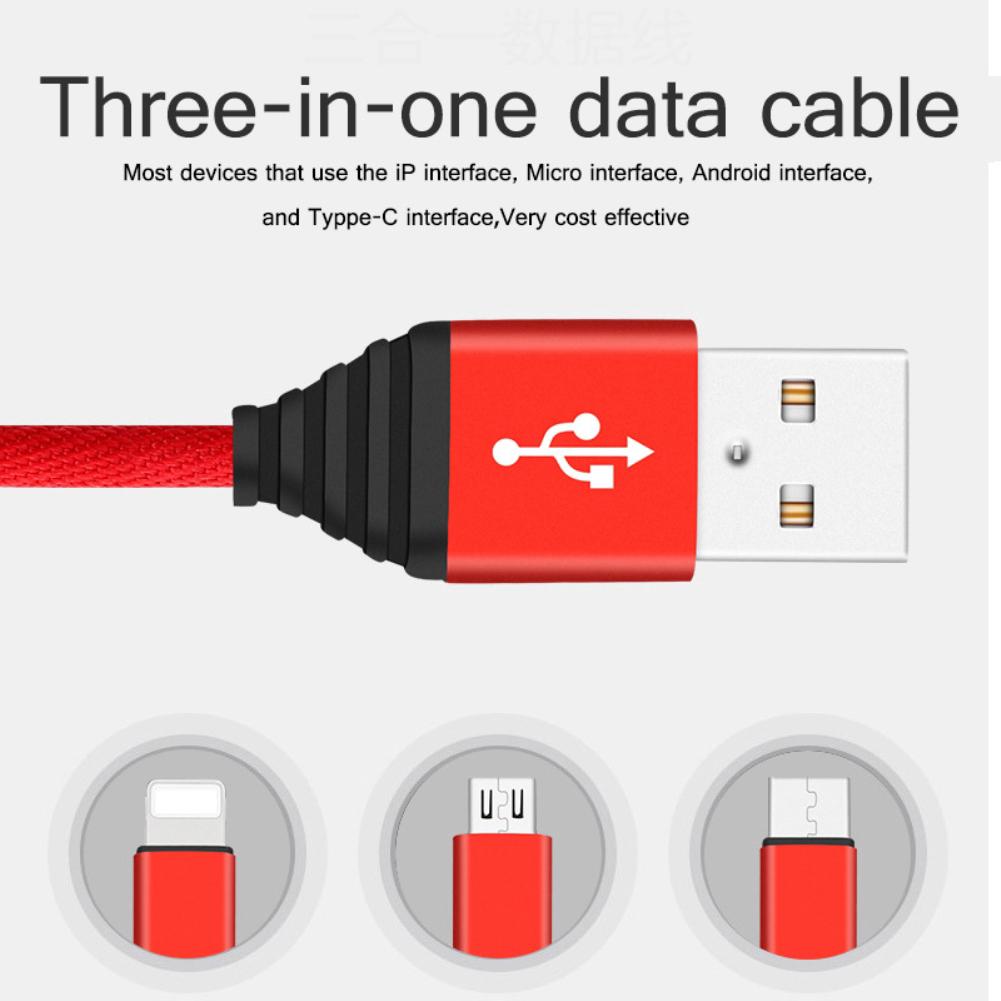 Cáp USB sạc truyền dữ liệu 3 trong 1 có đầu nối chữ L đa năng