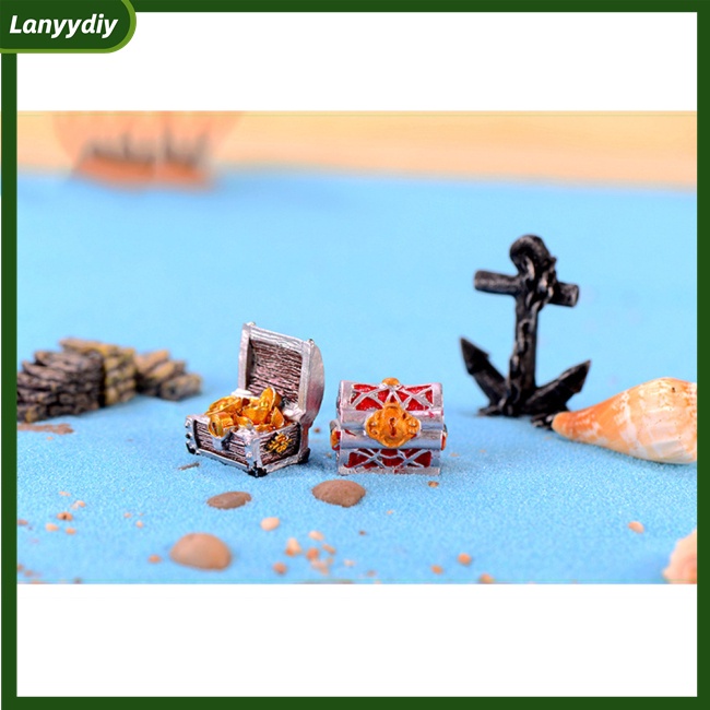 Đồ trang trí Kho Báu Hoạt Hình Mini Bằng Nhựa Resin Không An Toàn Trang Trí Bể Cá