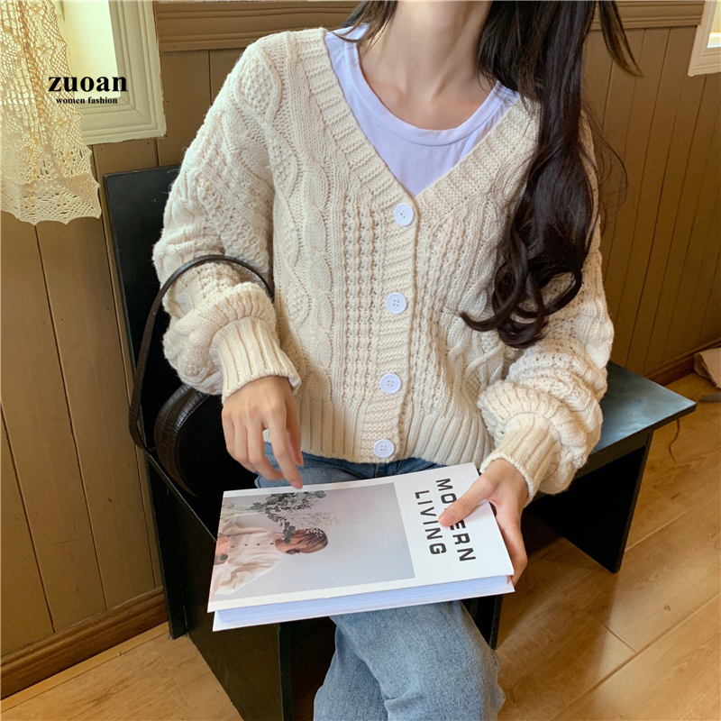 SUXI Áo khoác Cardigan tay dài kiểu dáng thời trang phong cách Hàn Quốc