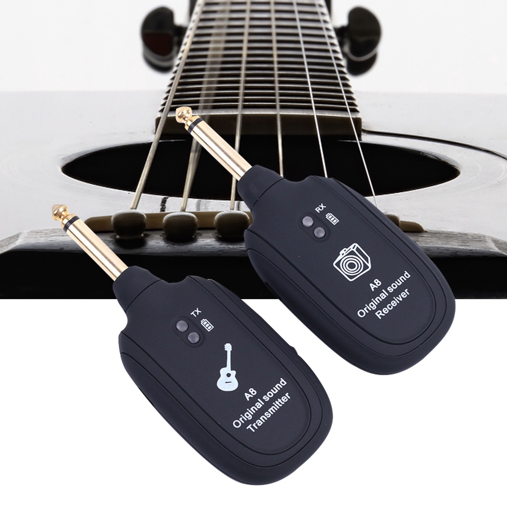 Đầu thu phát âm thanh đàn ghi ta không dây A8 có thể sạc lại có cáp sạc USB