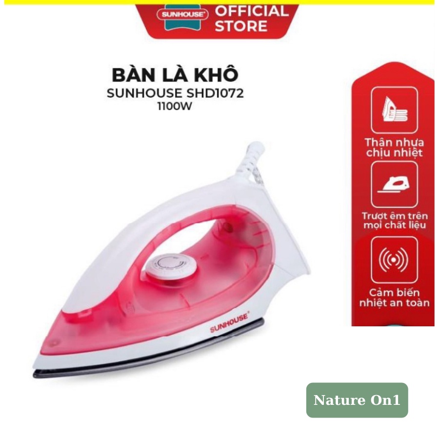 Bàn ủi khô, Bàn là khô Sunhouse SHD1072 loại bỏ mọi nếp nhăn, chế độ điều chỉnh linh hoạt - Bảo hành 12 tháng