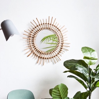 ( Có Sẵn ) Gương treo tường bằng mây ( ảnh cuối thật)