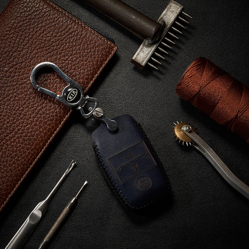 bao da ô tô Kia K3 / Cerato / Sorento 2015 / 2017 dạng hộp da bò nappa xanh đen