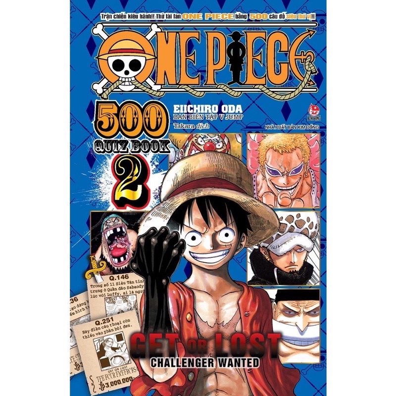 Truyện _ One Piece 500 Quiz Book - Tập 1 và Tập 2 tặng kèm PVC Luffy