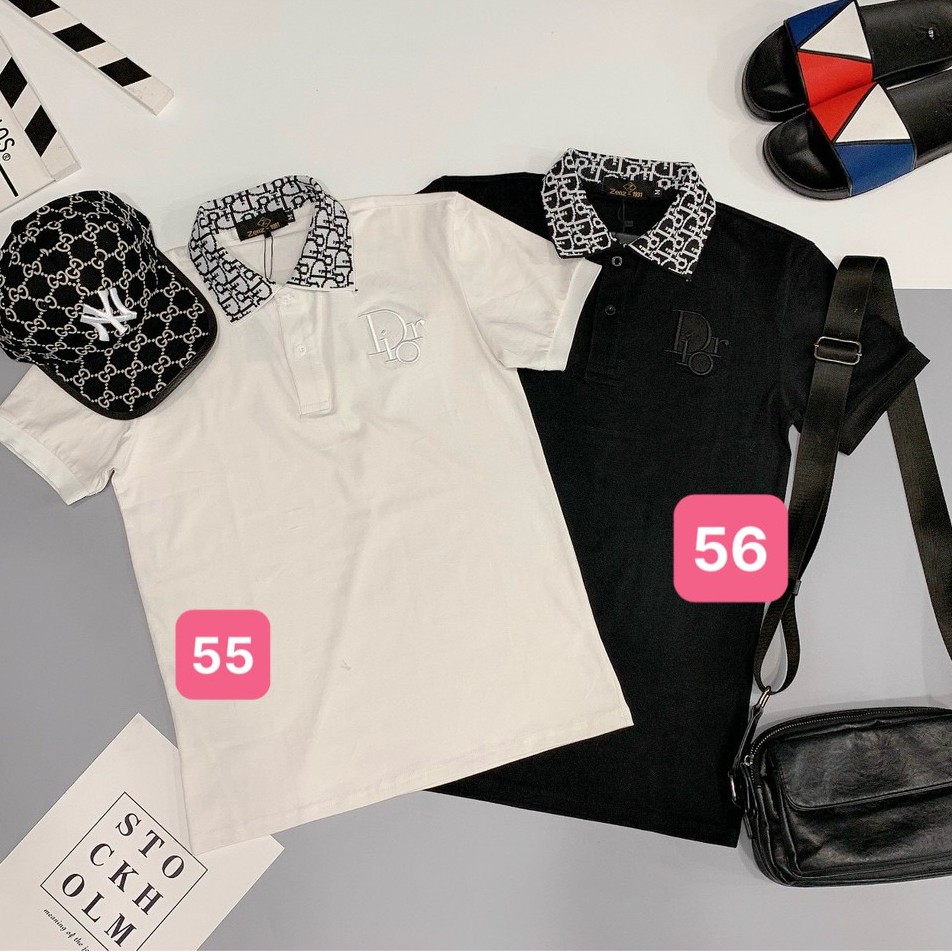 Áo thun nam polo cổ trụ tròn màu đen trắng chất vải cotton dày dặn co giãn tay ngắn, phông nam đẹp Hado11 nhiều mẫu