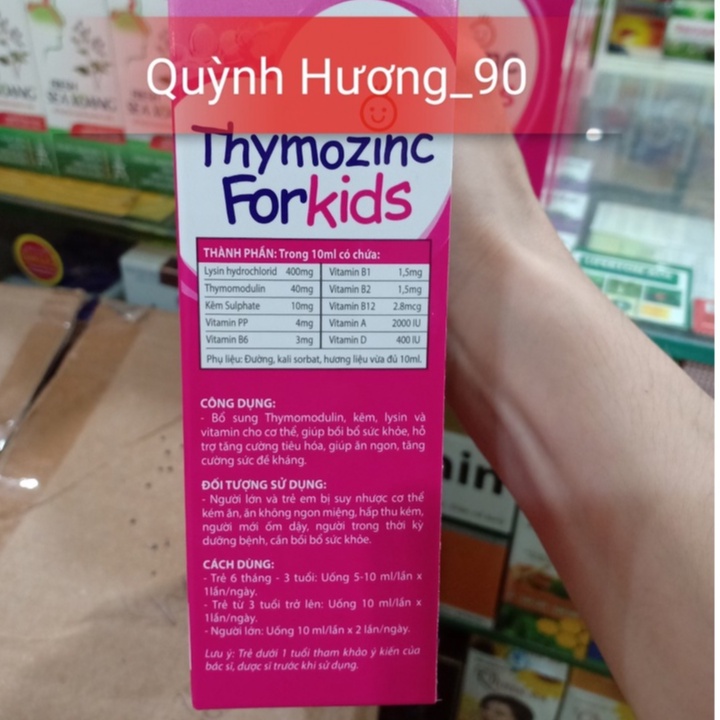 THYMOZINC FORKIDS hộp 20 ống giúp bé ăn ngon tăng sức đề kháng