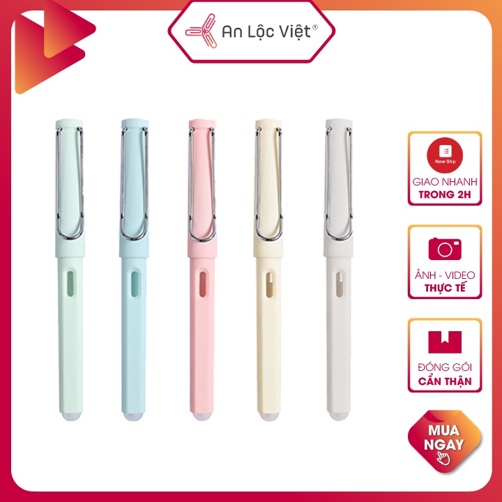 Bút Máy - Bút Mực Học sinh 0,5mm với ngòi kim tinh, sử dụng ống mực xóa được với nhiều màu sắc cực kute hiện nay