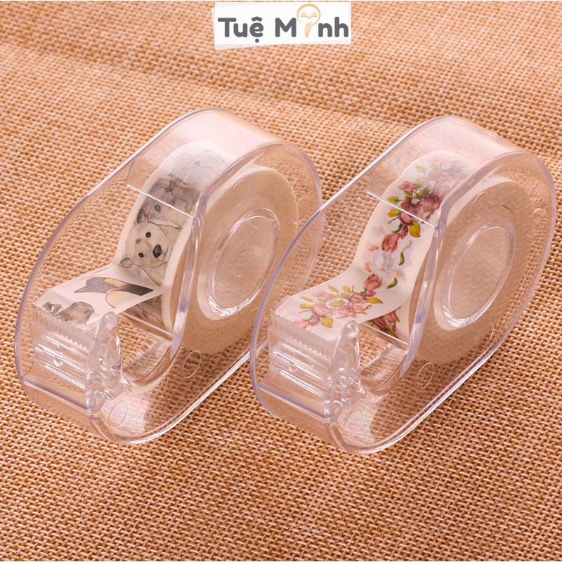 Dụng cụ cắt washi tape trong suốt kèm lưỡi dao trong suốt cỡ nhỏ C03