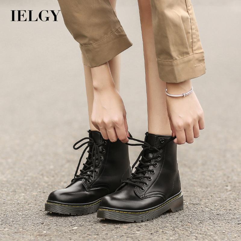 Giày bốt martin IELGY đế cao su thoải mái phong cách đường phố cá tính cho nữ