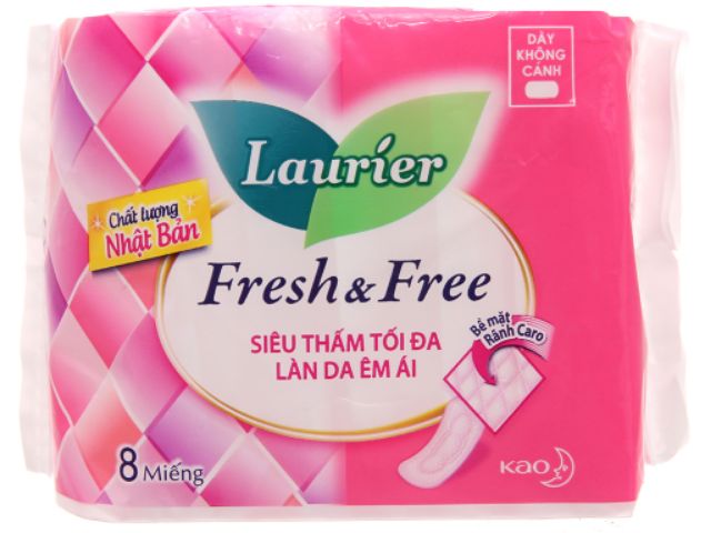 Băng vệ sinh Laurier Fresh and Free dày 8 miếng