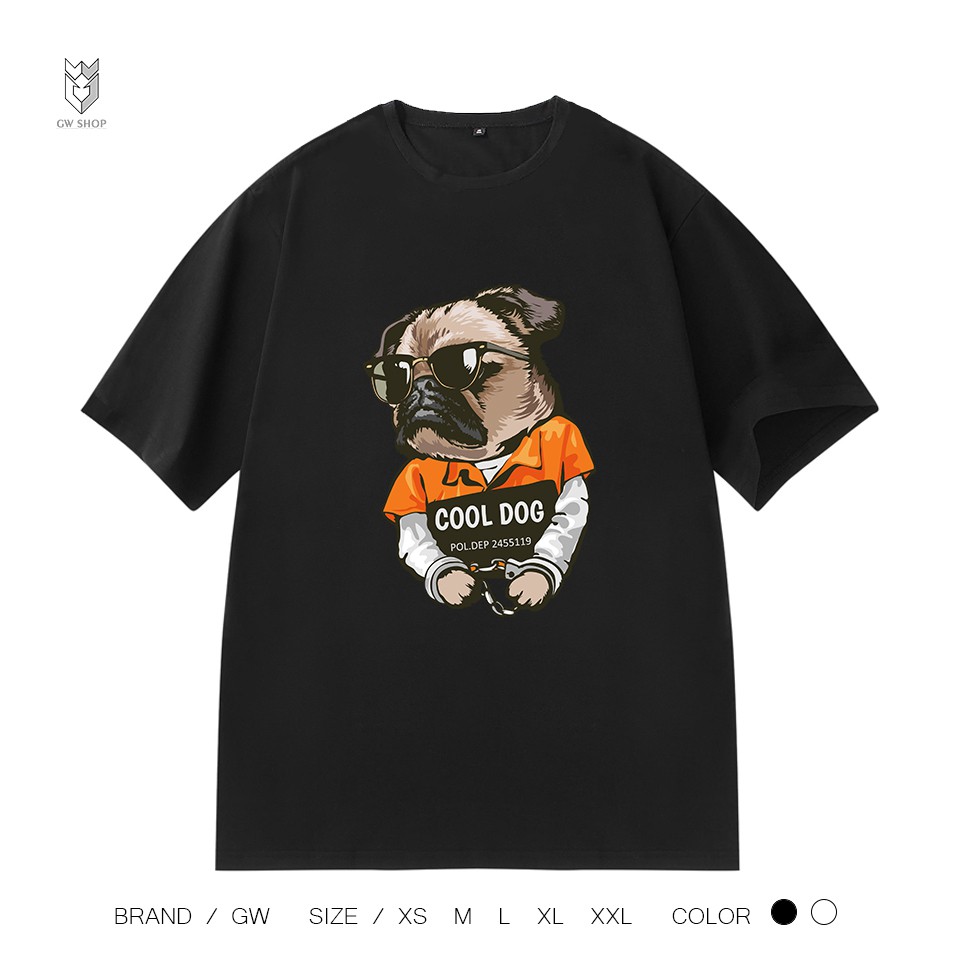 【FREE SHIP】Áo Thun nam nữ unisex in Wanted Cool Dog, áo thun tay ngắn cổ tròn cá tính - GW Shop