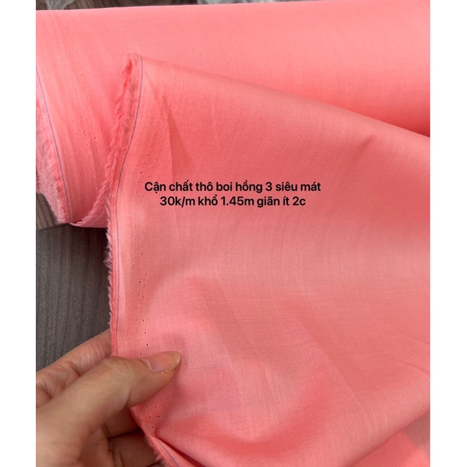 Vải Thô mỏng -Thô boi Cotton,- May Áo Váy mỏng Cho Bé