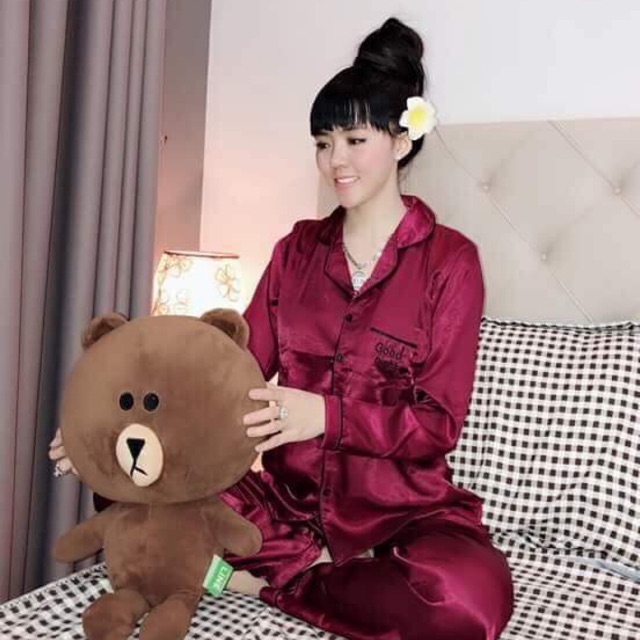 Pizama tay dài quần dài phi lụa goodnight