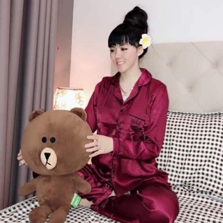 Pizama tay dài quần dài phi lụa goodnight