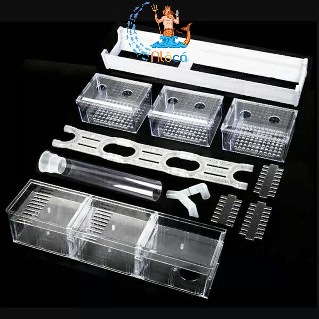 Lọc dàn mưa Mica 3 tầng - 4 dãy 75cm, 5 dãy 90cm, 6 dãy 100cm cho bể cá cảnh