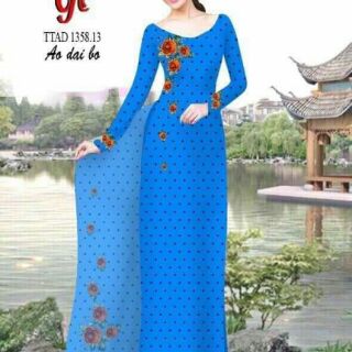 Vải áo dài chấm bi