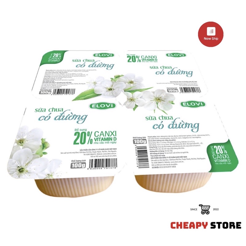 Thùng 48 hộp Sữa Chua ELOVI có đường, hương xoài date mới nhất