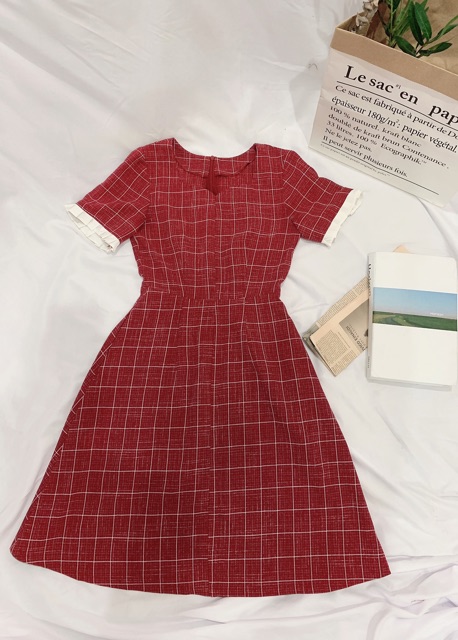 HaNi Dress Váy tay xếp bèo