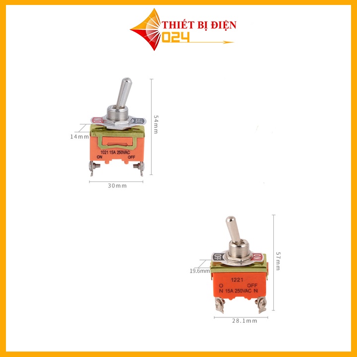 Công Tắc Gạt ON-OFF 2 Chân 1021 220V-15A