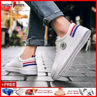 Giày sneaker thể thao nam trắng gót đỏ TDM7635