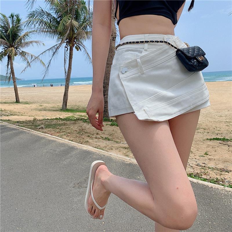 Chân váy đắp chéo bảng to lệch tà- chân váy ngắn kaki cho nữ sành điệu thời trang